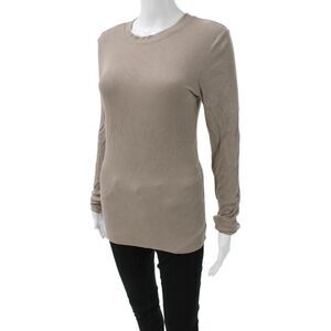 Splits 59 Womens Modal Beige Long Sleeve Crew Neck Tunic Top Size L